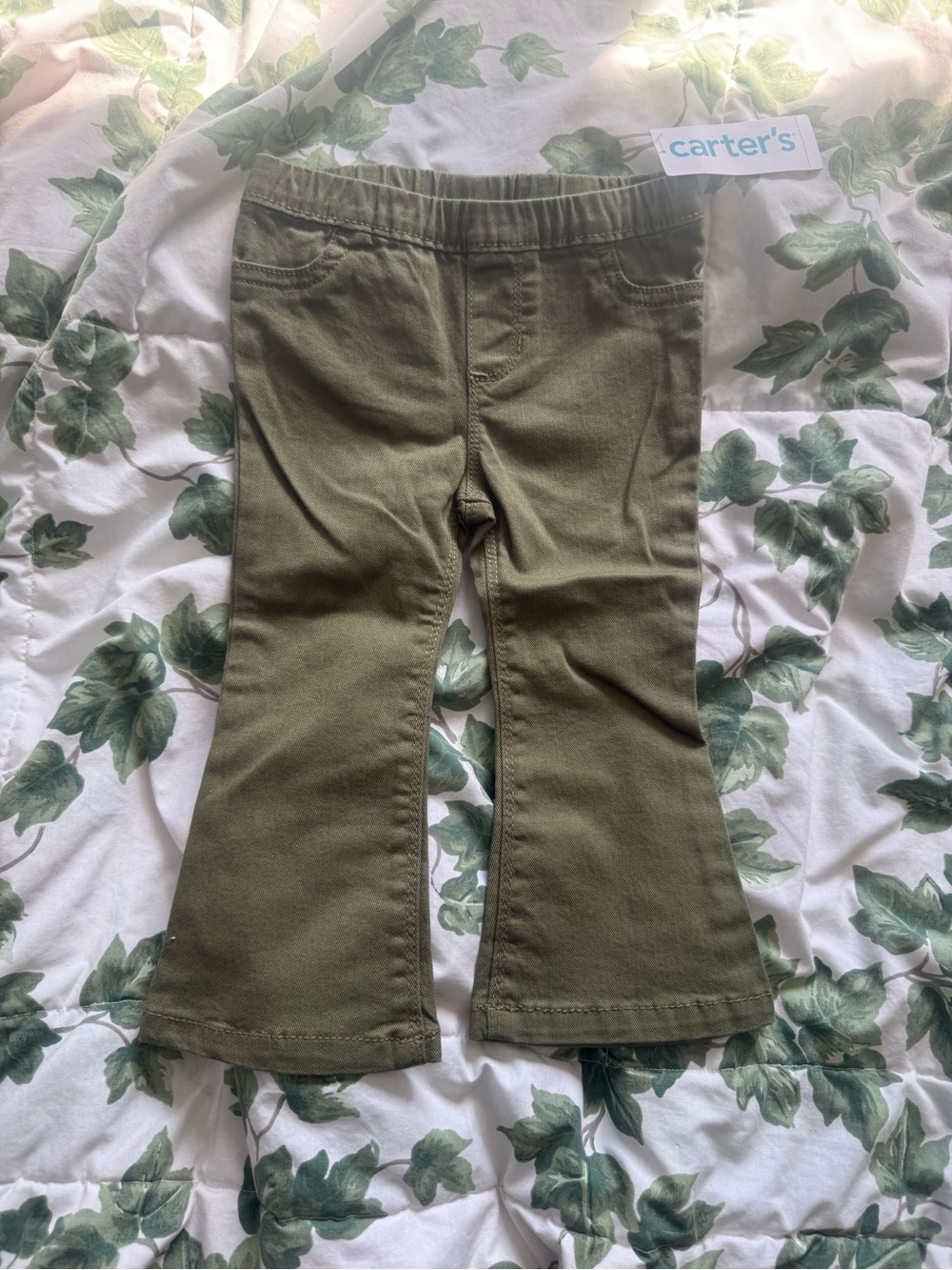 Carter's Olive Green Flared Kids Jeans NWT